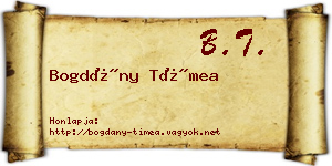Bogdány Tímea névjegykártya