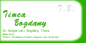 timea bogdany business card